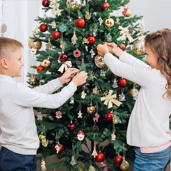 200Pcs Christmas Charms for Jewelry Making, Xmas Enamel Charms Mixed Bulk Antiqu - Picture 5 of 7